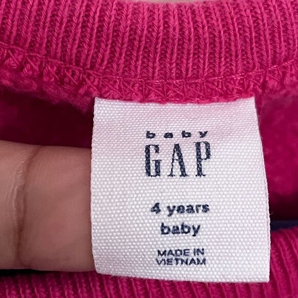 GAP Girl Pink Fleece Sweatshirt & Jogger Pants Set Sz 4 - Picture 4 of 8